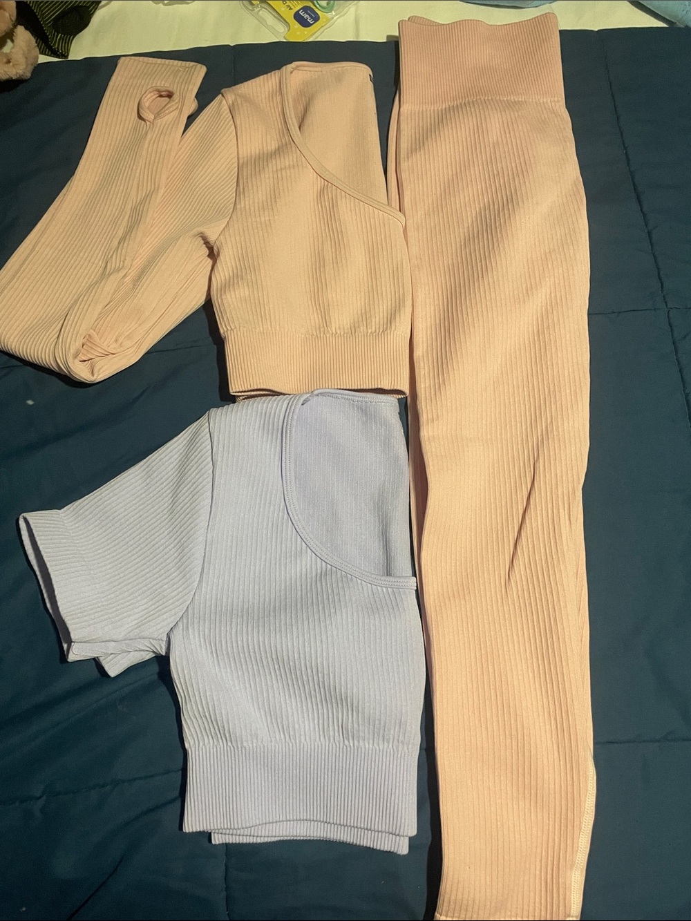Ribbed Two-Piece Lounge Set in Pink & Purple shirt set